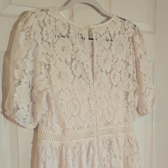 136. New Sugarlips White Lace Tiered A-Line Midi Skirt Size Large - Picture 8 of 8